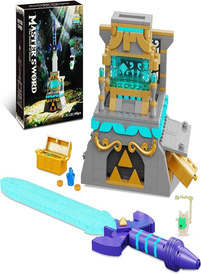 TOY PLAYER مجموعة مكعبات بناء سيف ماستر المتوهج من لعبة BOTW، مجموعة ألعاب سيف للكبار والأولاد والأطفال من سن 6 إلى 12 سنة (498 قطعة) - Image 1